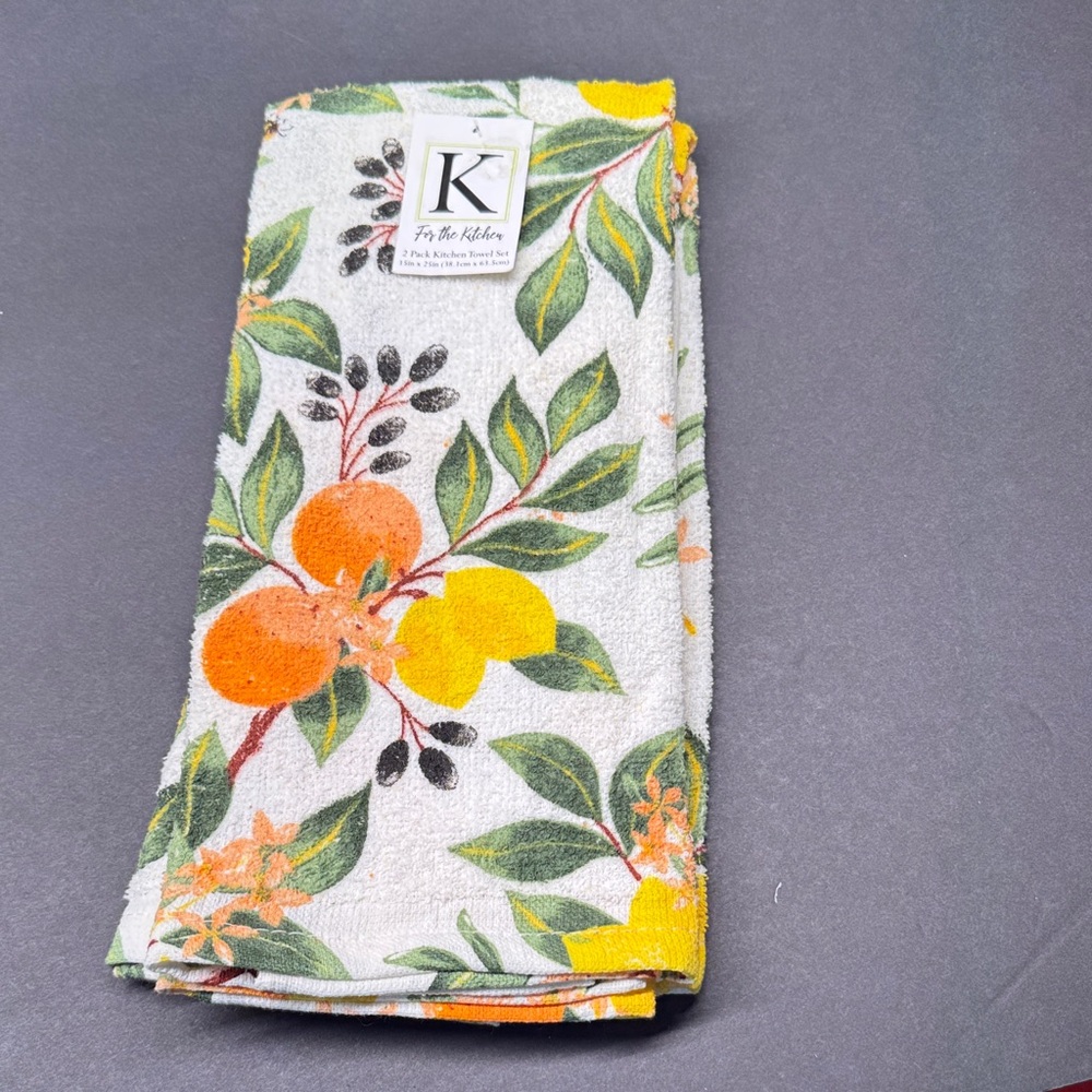 K For the Kitchen 2 Pack Kitchen Towel Set NWT